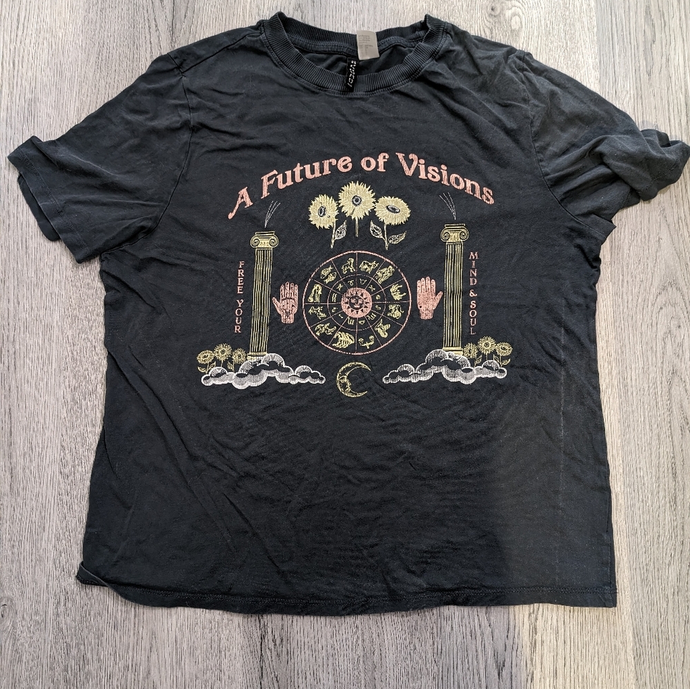 H&M Divided Astrology Zodiac Graphic Oversized Tee Small